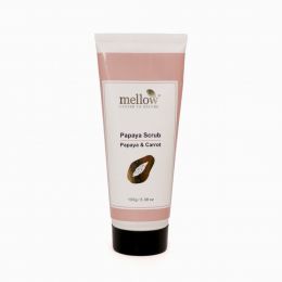 Mellow Herbals: Papaya Scrub with Papaya, Walnut, Lemon and Orange to Remove Dead Skin Cells, Unclog Pores - 100gm