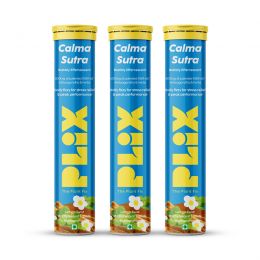 Plix Life: Ashwagandha for Sexual Health and Stress Relief -15 Effervescent Tablets - Lemon - 180 gm (Pack of 3)