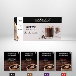 Cocosutra: Hot Chocolate Signature Serves - Swiss Vanilla, Caramel, Mocha, Hazelnut - 20 Pack
