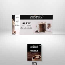 Cocosutra: Hot Chocolate Single Serves - Swiss Vanilla - 20 Pack