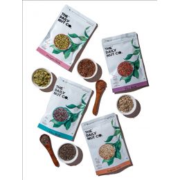 The Daily Nut Co.: Sunflower, Flax, Chia, Pumpkin Seeds Combo - Pack of 4 - 250gm each