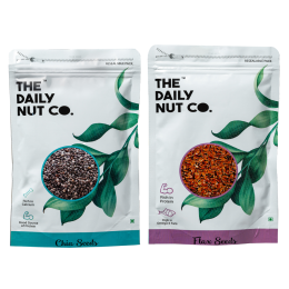 The Daily Nut Co.: Premium Flax And Chia Seeds Combo - Pack of 2 - 250gm each