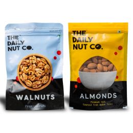 The Daily Nut Co.: California Almond & Walnut Wisdom Combo - Pack of 2 - 200gm each