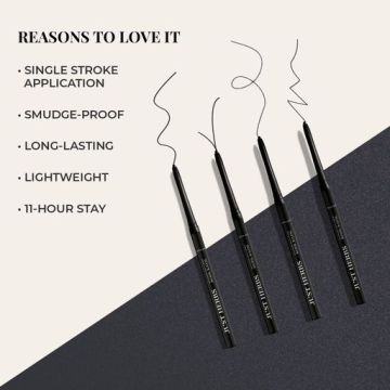 Just Herbs: Retractable 2 in 1 Herbal Eyeliner & Kajal Black - 0.3gm