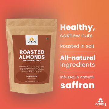 Omay Foods: Classic Salted Roasted Almonds Pouch - 400gm
