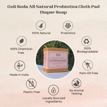 GOLI SODA: All Natural Probiotics Cloth Pad Diaper Soap Soap - 90g