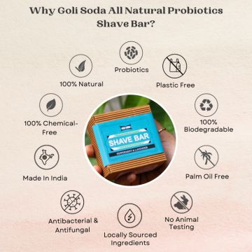 GOLI SODA: All Natural Probiotics Shave Bar - 90gm (Pack Of 2)