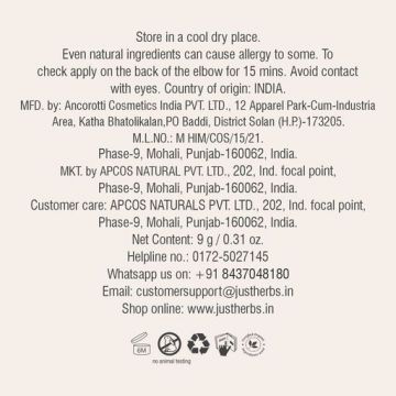 Just Herbs: Compact Powder Mattifying & Hydrating With SPF 15+ Beige - 9gm