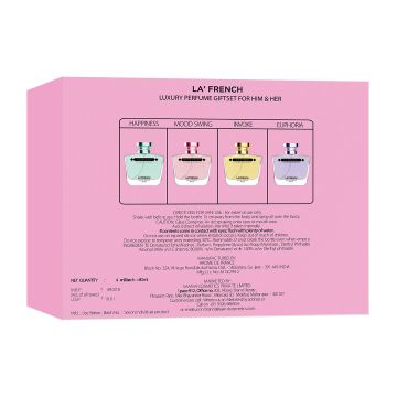 La' French: Luxury Perfumes Gift Set - Euphoria, Happiness, Invoke, Mood Swing for Men & Women Perfumes -  Pack of 4 - 20ml Each