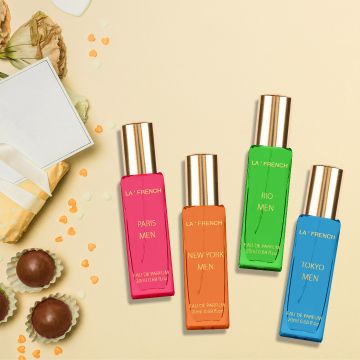 La' French: Luxury Perfumes Gift Set City of Dream - Rio, Tokyo, New York, Paris) Men Perfumes - Pack of 4 - 20ml Each