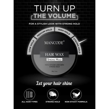 Mancode: Hair Wax Strong Hold Glossy Stylish - 100gm