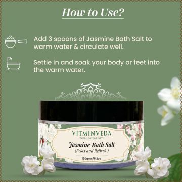 VITMINVEDA: Natural Jasmine Bath Salt - 150 gm