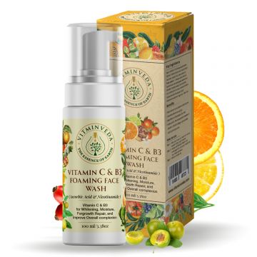 VITMINVEDA: Natural Vitamin C & B3 Foaming Face Wash - 100 ml