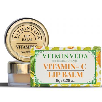 VITMINVEDA: Natural Orange Vitamin C Lip Balm - 8 gm