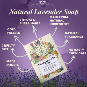 VITMINVEDA: Real Lavender Herbal Soap Bar - 125 gm