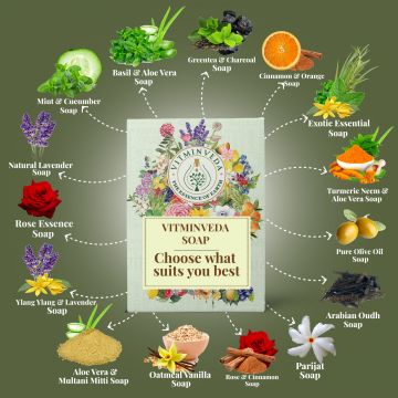 VITMINVEDA: Natural Olive Oil Herbal Soap Bar - 125 gm