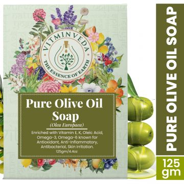 VITMINVEDA: Natural Olive Oil Herbal Soap Bar - 125 gm