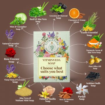 VITMINVEDA: Natural Oudh Herbal Soap Bar - 125 gm