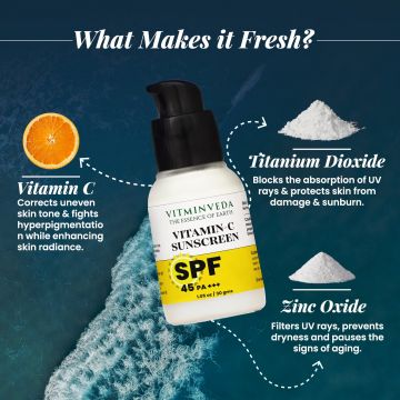 VITMINVEDA: Sunscreen SPF 45 PA+++  - 30 ml
