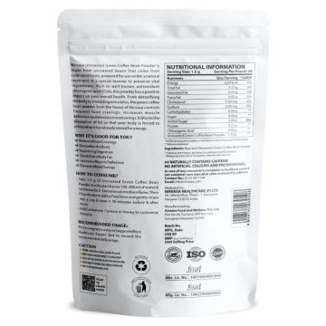 Nirvasa: Unroasted Arabica Green Coffee Bean Powder - 100gm