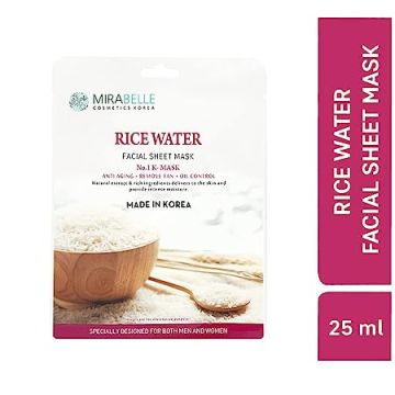 Mirabelle: Rice Water Facial Sheet Mask - 25ml
