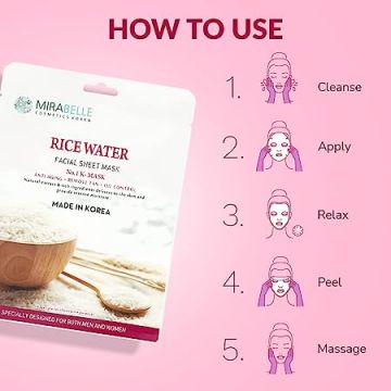 Mirabelle: Rice Water Facial Sheet Mask - 25ml