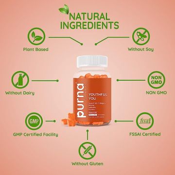 Purna Gummies: Superfruits Collagen Gummies - Mixed Fruit - 30 Gummies