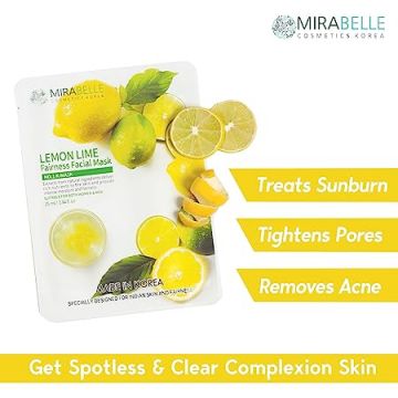 Mirabelle: Lemon Lime Facial Sheet Mask - 25ml