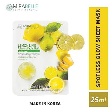 Mirabelle: Lemon Lime Facial Sheet Mask - 25ml