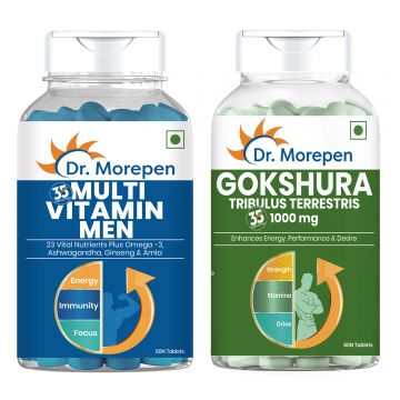 Dr. Morepen: Gokshura and Multivitamins For Men - Improves Men's Performance & Strength - 120 Tablets