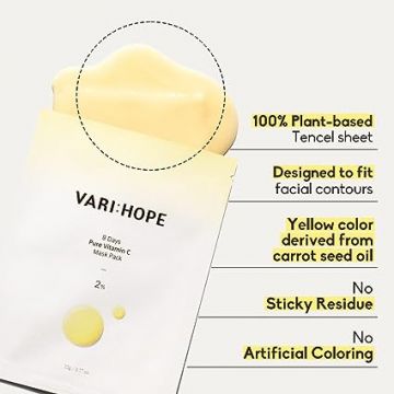 VariHope: 8 Days Brightening Mask With Pure Vitamin C - 5 Sheets
