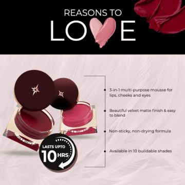 Colorbar: Sinful Lip N Cheek Mousse Tint Cherry 001 - 4gm