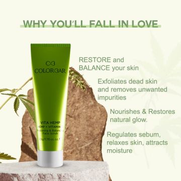 Colorbar: Vita Hemp Restoring & Balancing Face Scrub - 50gm