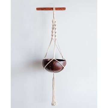 Thenga: Coconut Shell Planter with Macrame Hanger