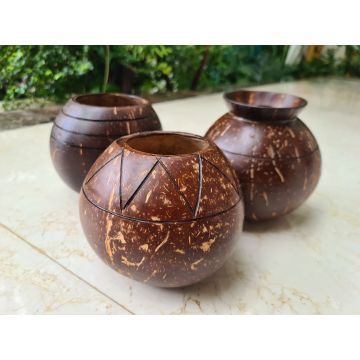 Thenga: Coconut Shell Zig Zag Planter