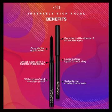 Colorbar: Intensely Rich  Kajal Dreamy Black.1 - 1.30gm