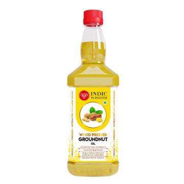 Indic Wisdom: Wood Pressed Groundnut Oil 1 Liter (Cold Pressed Groundnut Oil...