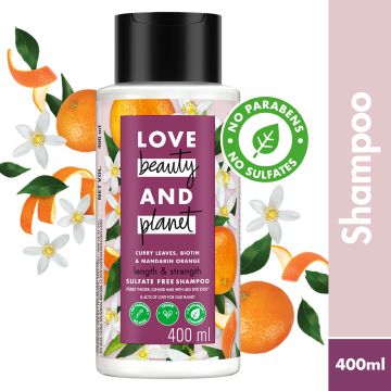 Love Beauty And Planet: Curry Leaves Biotin & Mandarin Sulfate Free Shampoo - 400ml