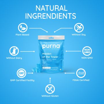 Purna Gummies: 5000mcg Biotin Gummies - Blueberry - 30 Gummies