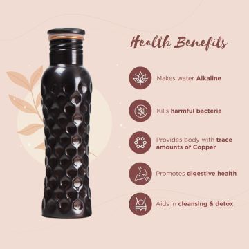 Sarveda: Sarveda Curved Vintage Diamond Groove Water Bottle - 1 Litre