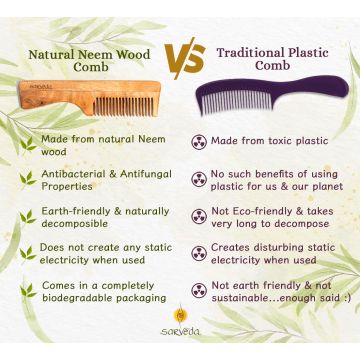 Sarveda: NeemWood Comb - Handle