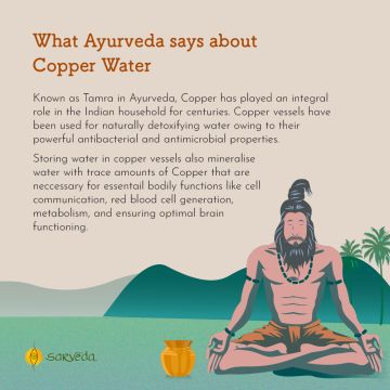 Sarveda: Copper Water Bottle with Cleaning Brush - Tattvamasi - 1 Litre