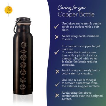 Sarveda: 7 Chakra Vintage Copper Water Bottle with 2 Glasses