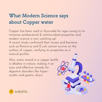 Sarveda: Copper Water Bottle - True Happiness Lies Within - 1 Litre