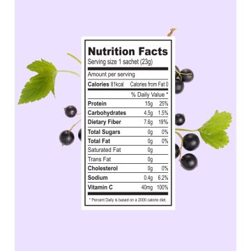 Green Protein: Black Currant Flavoured Pea Protein Pouch - 500gm