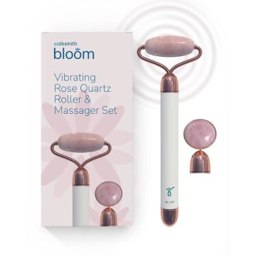 Caresmith: Bloom Vibrating Rose Quartz Face Roller And Eye Press