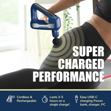 Caresmith: Charge Flex Cordless Massage Gun - Blue