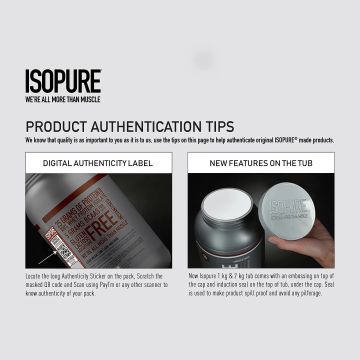 Isopure: Whey Protein Isolate Powder with Vitamins for Immune Support - 1kg - Cookies & Cream