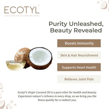 Ecotyl: Cold-Pressed Virgin Coconut Oil | Kachi Ghani | Suitable for Cooking | 500ml