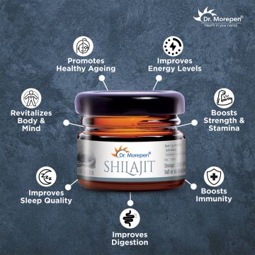 Dr. Morepen: Natural & Pure Shilajit Resin, Ayurvedic Energy Booster & Stamina Enhancer - 15gm and Shilajit Capsules - 60 Capsules